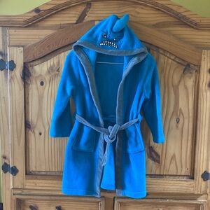 Boys American Hero blue shark hooded robe size 7